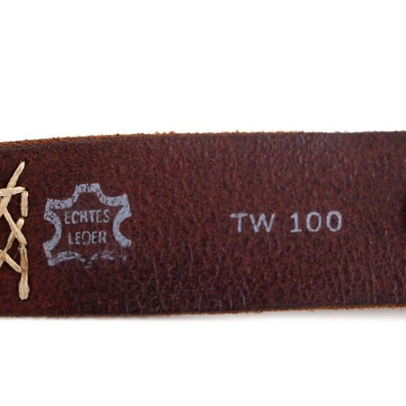 EMBROIDERED BROWN GENUINE LEATHER 1 3/8"Wd CASUAL DRESS MEN'S BELT Sz 38 (X33 - Picture 8 of 13